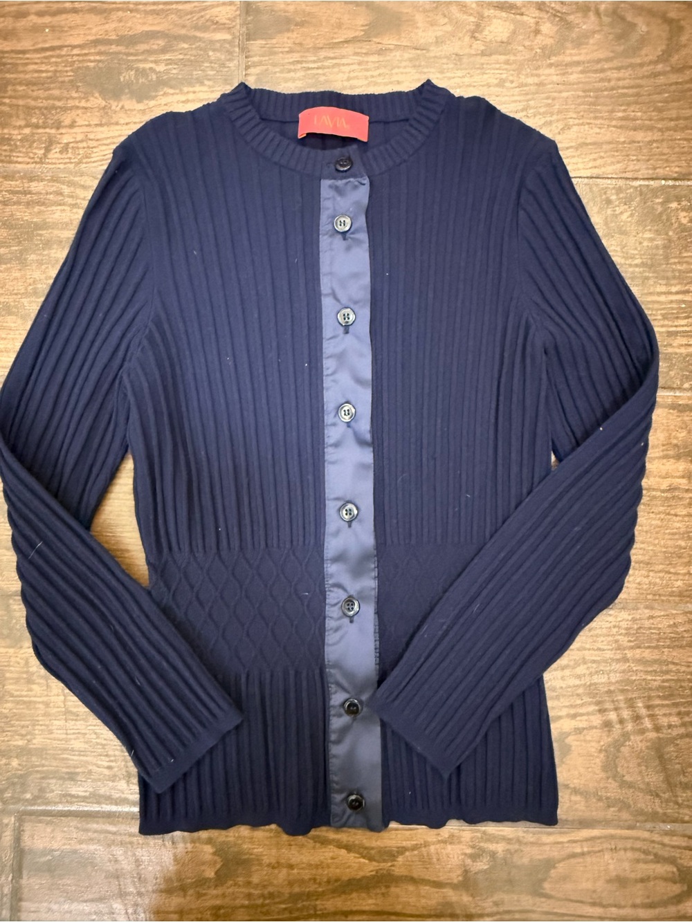 LaVia18 navy ribbed sweater